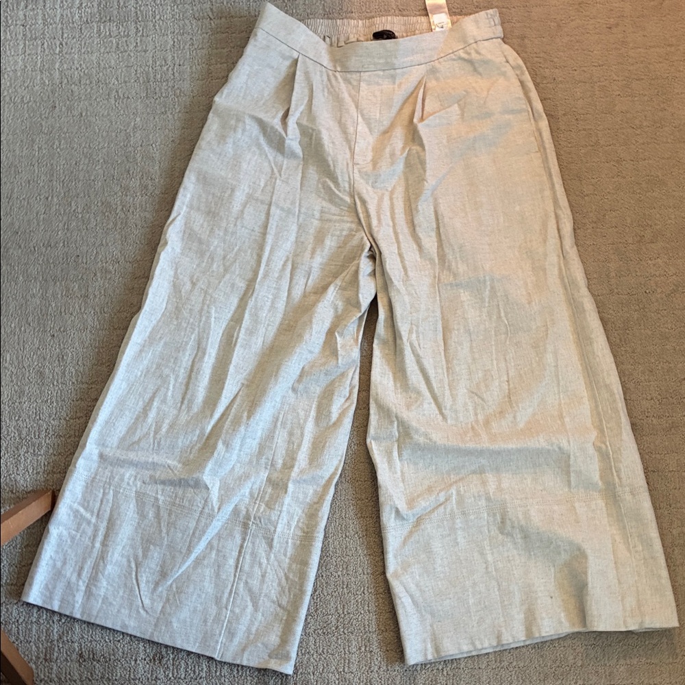 Banana Republic Light White Wide-Leg Trousers